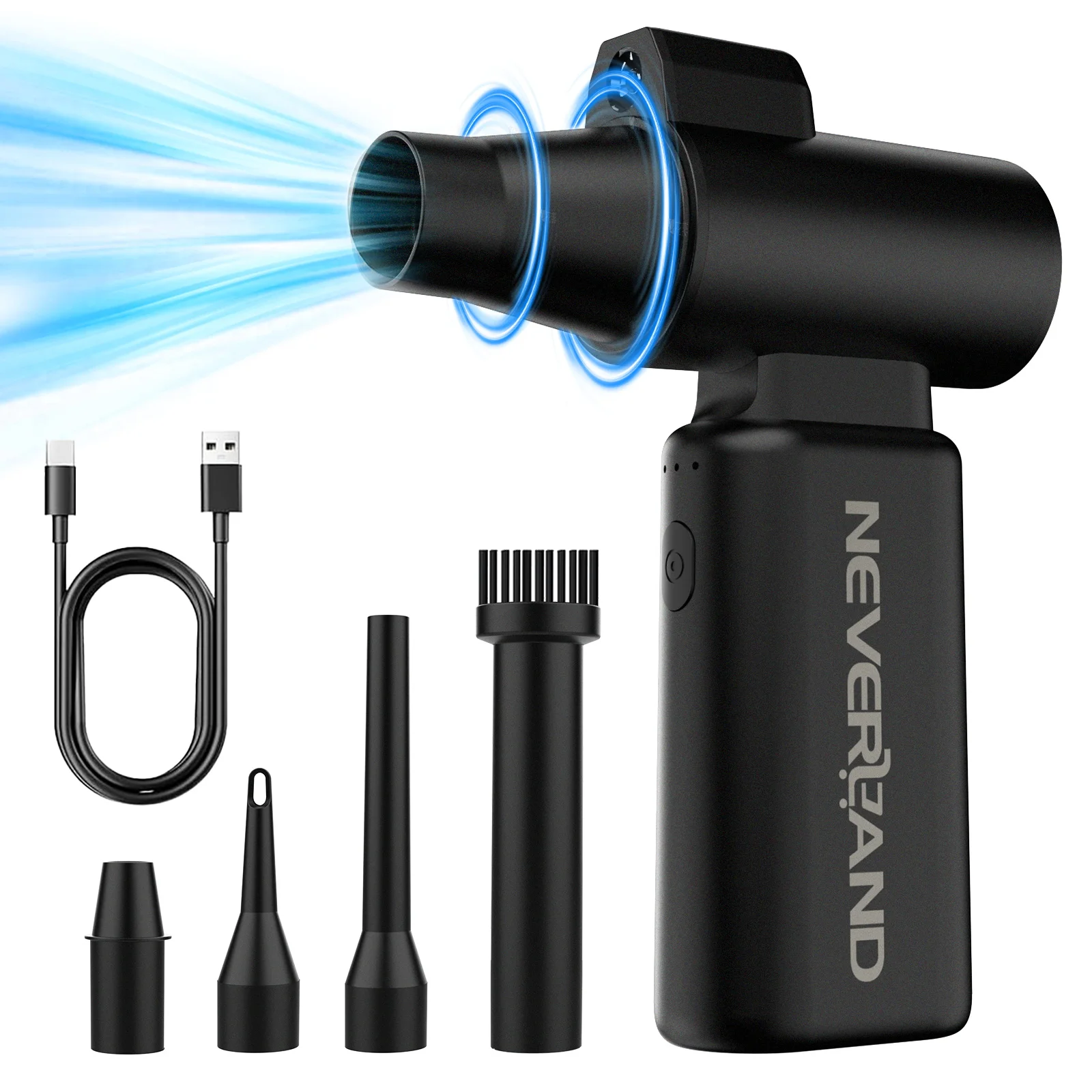 

NEVERLAND Portable Violent Fan, Mini Handheld Air Blower, Powerful Vacuum Dust Cleaner, 3-Speed Adjustable Wind, 83000RPM