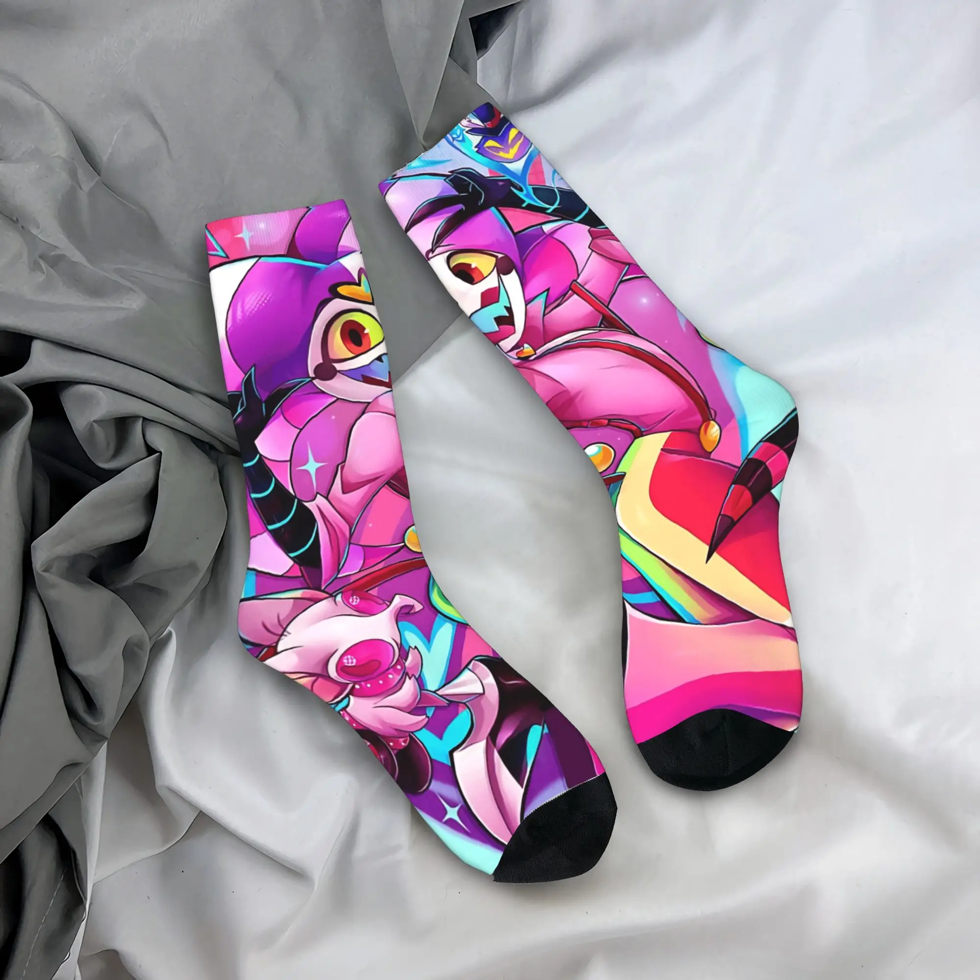 

Мужские носки унисекс, деловые чулки в стиле аниме Fizzarolli Hazbining, осенние готические мягкие дышащие носки, противоскользящие носки для скейтборда