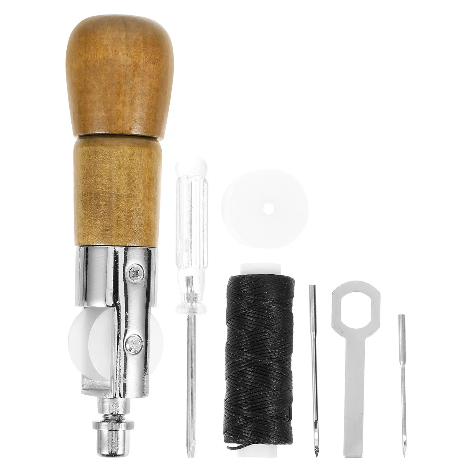 

H Sewing Machine Kit Needles Tools for DIY Repair Projects Lightweight Portable Manual Leatherworking Accessories