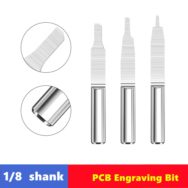 

10pcs PCB Engraving Bit 3.175mm（1/8'' ）Shank 0.8-3.0mm CNC Router Bit Carbide End Mill Wood Milling Cutter