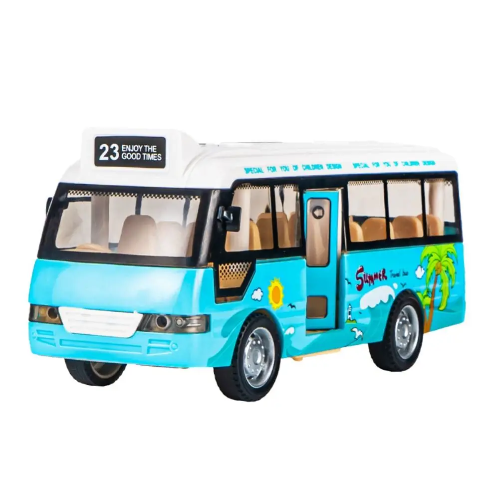 Sound And Light School Bus Toys Friction Powered Educational Bus Model Toy Interactive Inertia Pull Back Bus Children