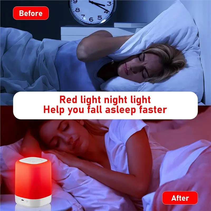 Red Light Therapy For Sleep Device, Red Night Lights With 670Nm Wavelength, Touch Reds Light Sleep Lamp For Bedrooms view 3