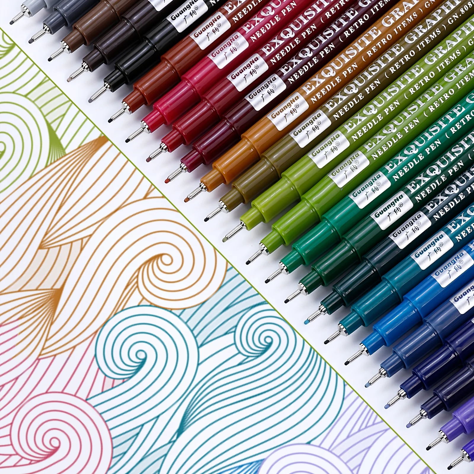 

Water based Color Needle Pen Set Retro Hand drawn Graffiti Hook Pen Drawing Pen Brushing Pen 12/24 Colors