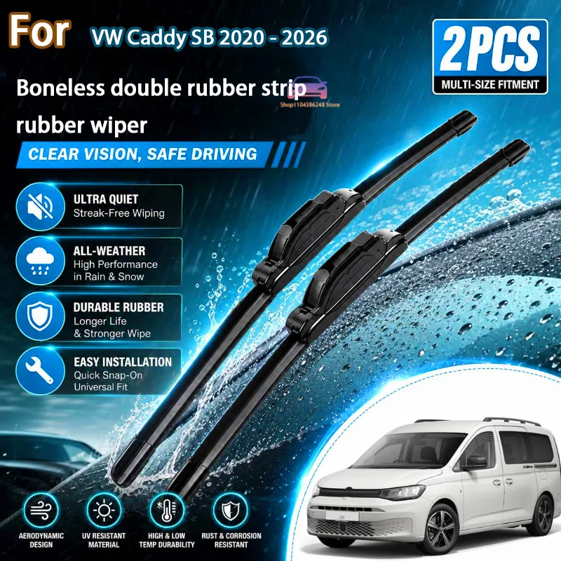 

Front Wiper Blades For VW Caddy SB 2020 - 2026 Windshield Windscreen Window Rain Brushes 28"+16" Modification Parts
