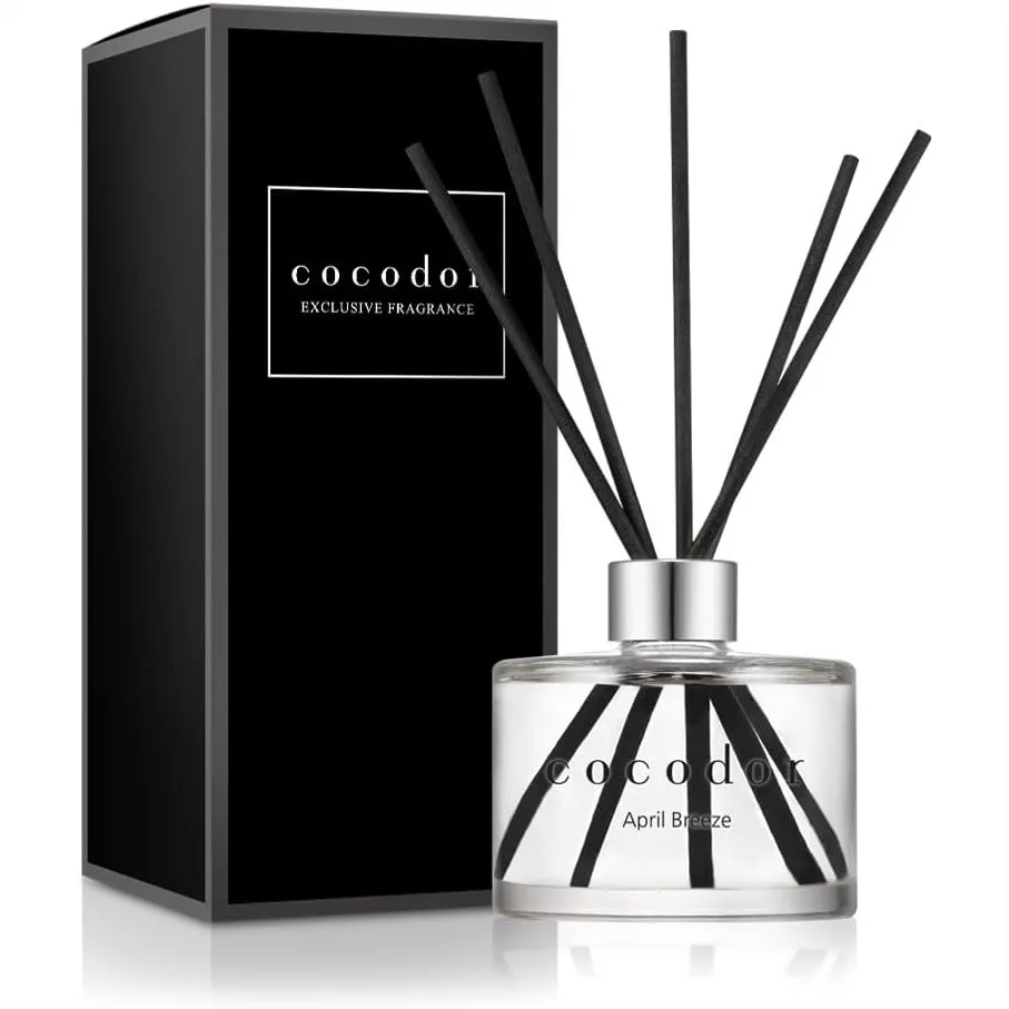 Cocodor Reed Diffuser Set April Breeze 6.7oz Home Fragrance Oil Scent for Bathroom Shelf Decor
