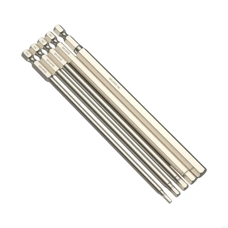 40JE 5/6/7/8Pcs Screwdriver Long Bit Set Allen Wrenches Drill Bit Set Machined Tip for Screwdriver Assembling Accessories