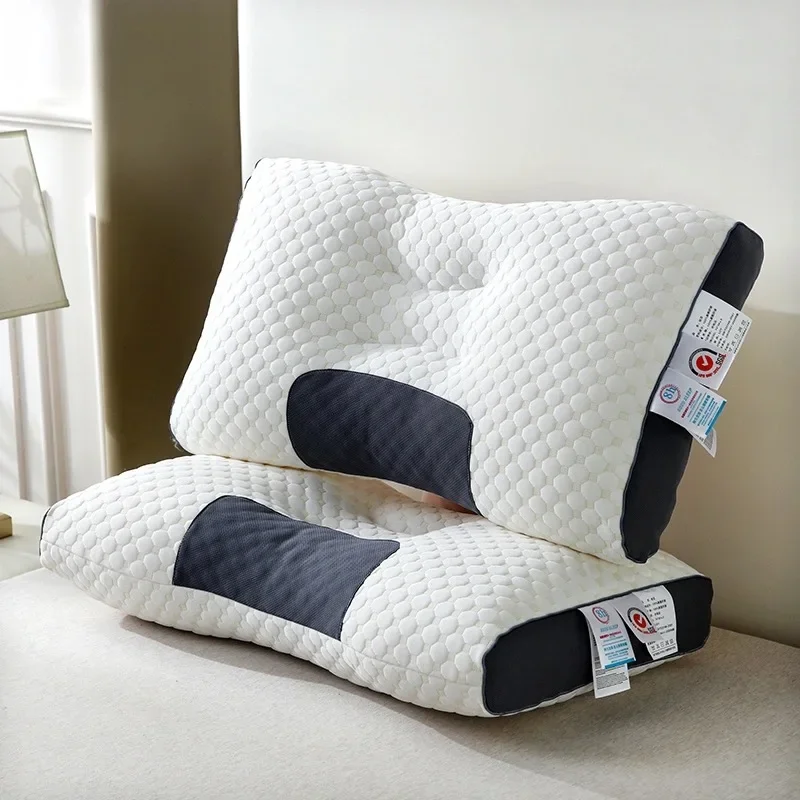 The concave convex design of the human body helps massage the neck, and the fiber massage pillow helps with sleep