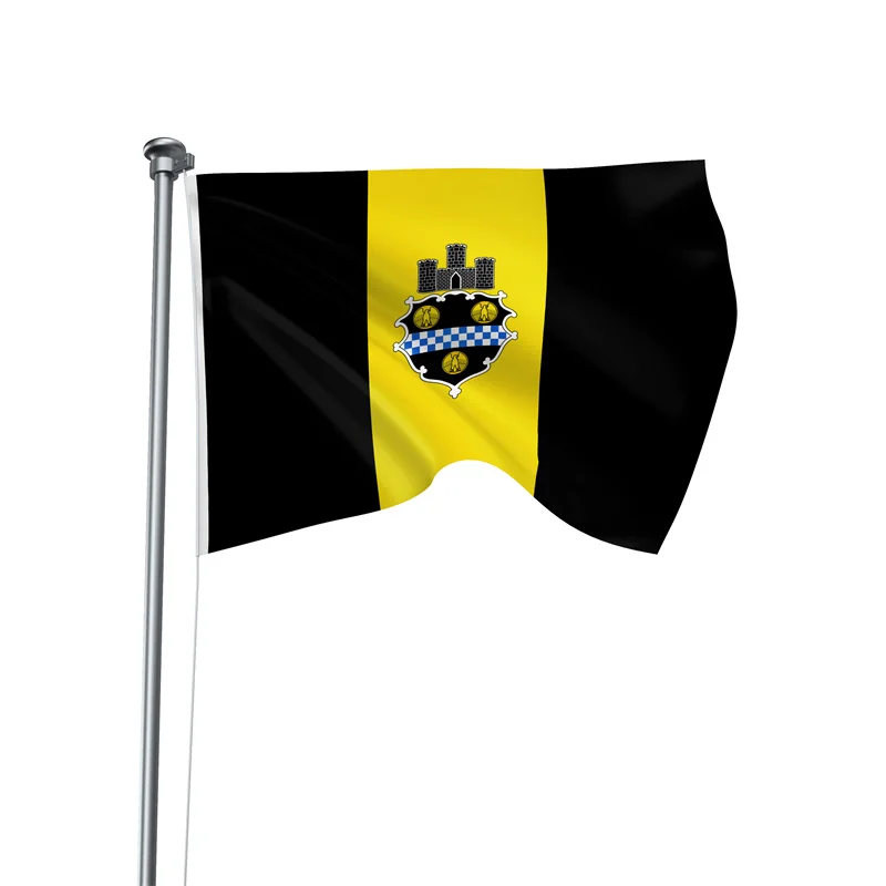 Gaslight Gatekeep Girlboss 5' x 3' Pittsburgh Pennsylvania Flag Banner Polyester with Brass Grommets 150cm x 90cm