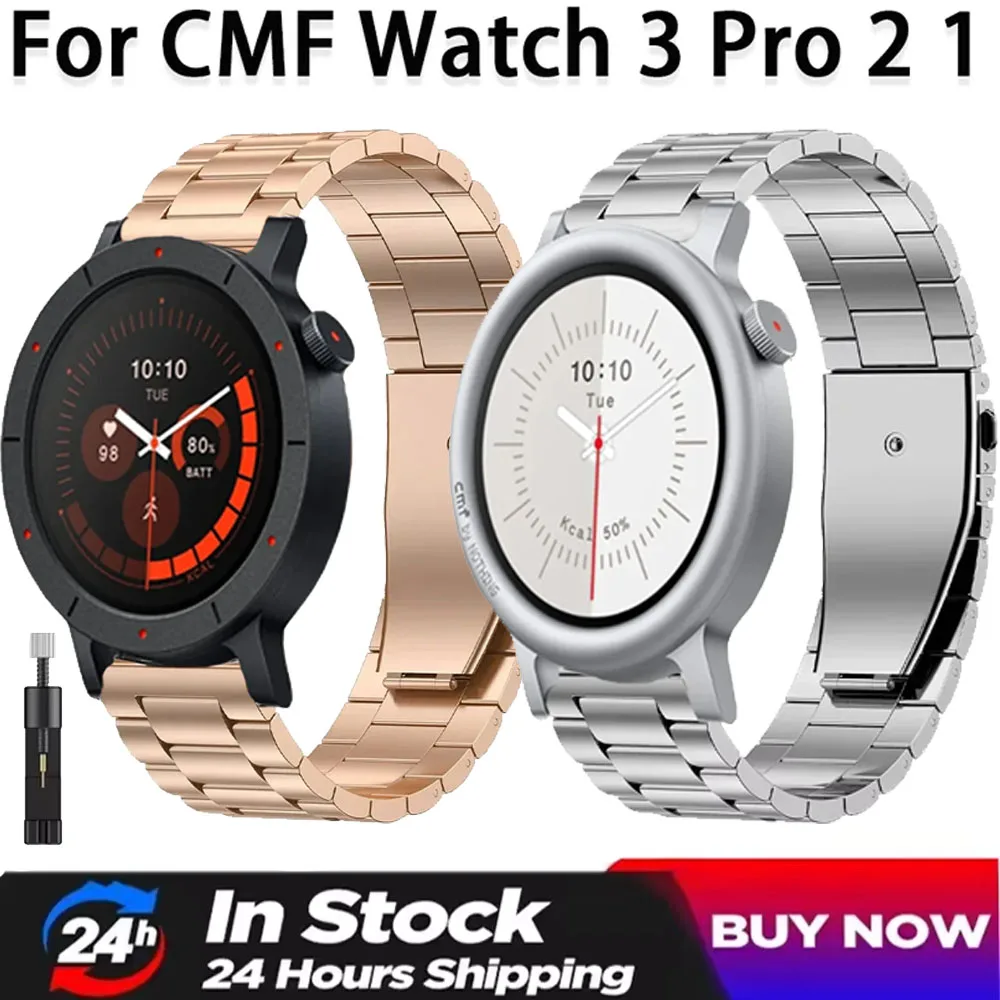 18/20/22mm Metallarmband für Nothing CMF Watch 3 Pro 2 1 Komfortables Armband Amazfit Active 3 2 Max Balance 3 2 1 Bip Max 6 5
