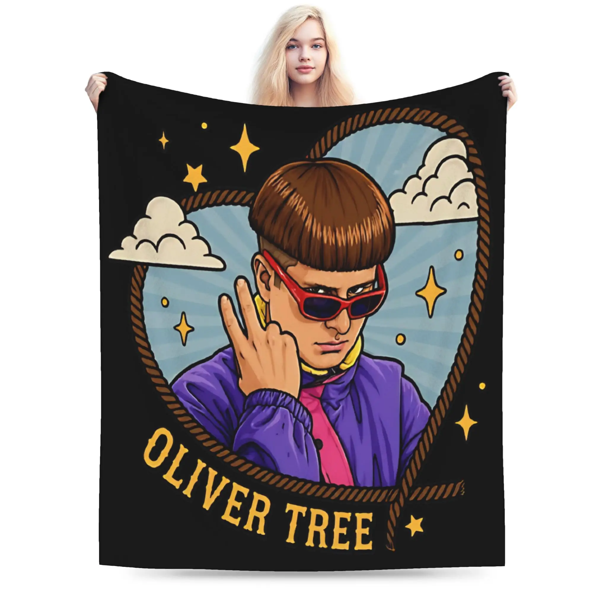 RIP Oliver Tree Blankets  Wool Funny Warm Throw Blanket for Home Restaurant Decoration