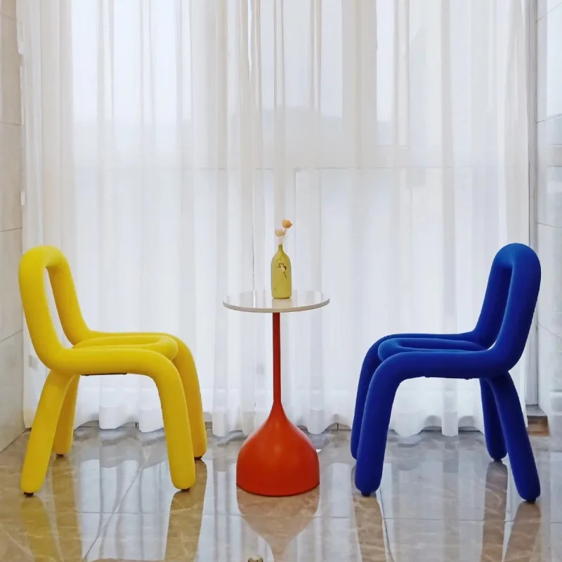 Postmodern Dressing Stool Luxurious Color Chair Minimalist Stool Irregular Nordic Dining Chair Design Dining Chairs Accent Chair