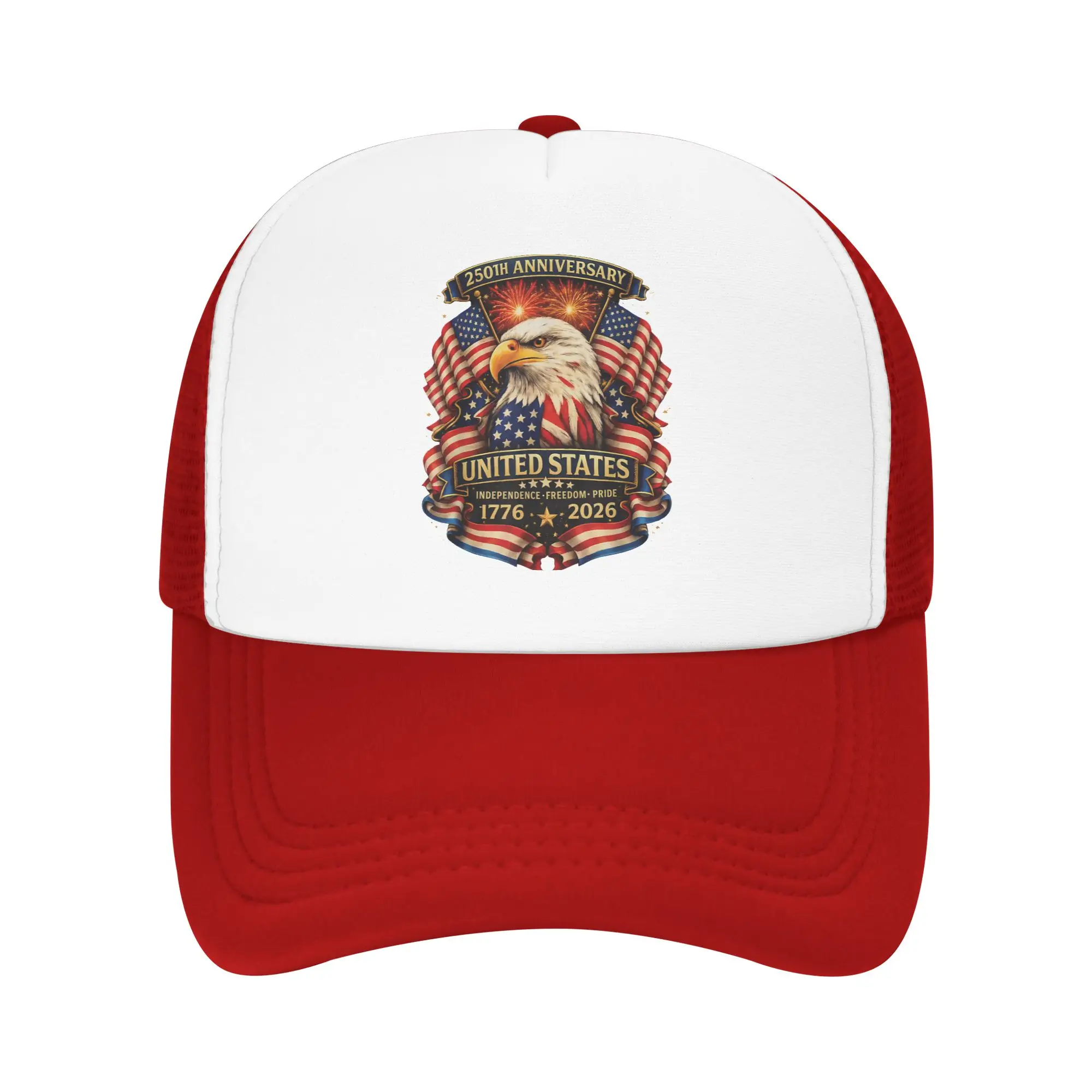 250 Years of Freedom 1776-2026 Mesh Baseball Cap Adult Sport Sun Caps Independence Day Hats Adjustable Summer Trucker Caps
