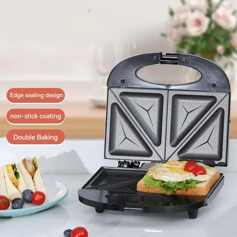 Electric Sandwich Maker Panini 650W Waffle Maker Cooking Kitchen Appliances Breakfast Waffles Machine Non-stick Iron Pan