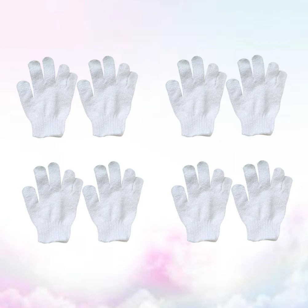 8 pezzi guanti da doccia per bambini guanti da bagno esfolianti guanti in nylon per la pulizia della pelle scrub corpo esfoliante
