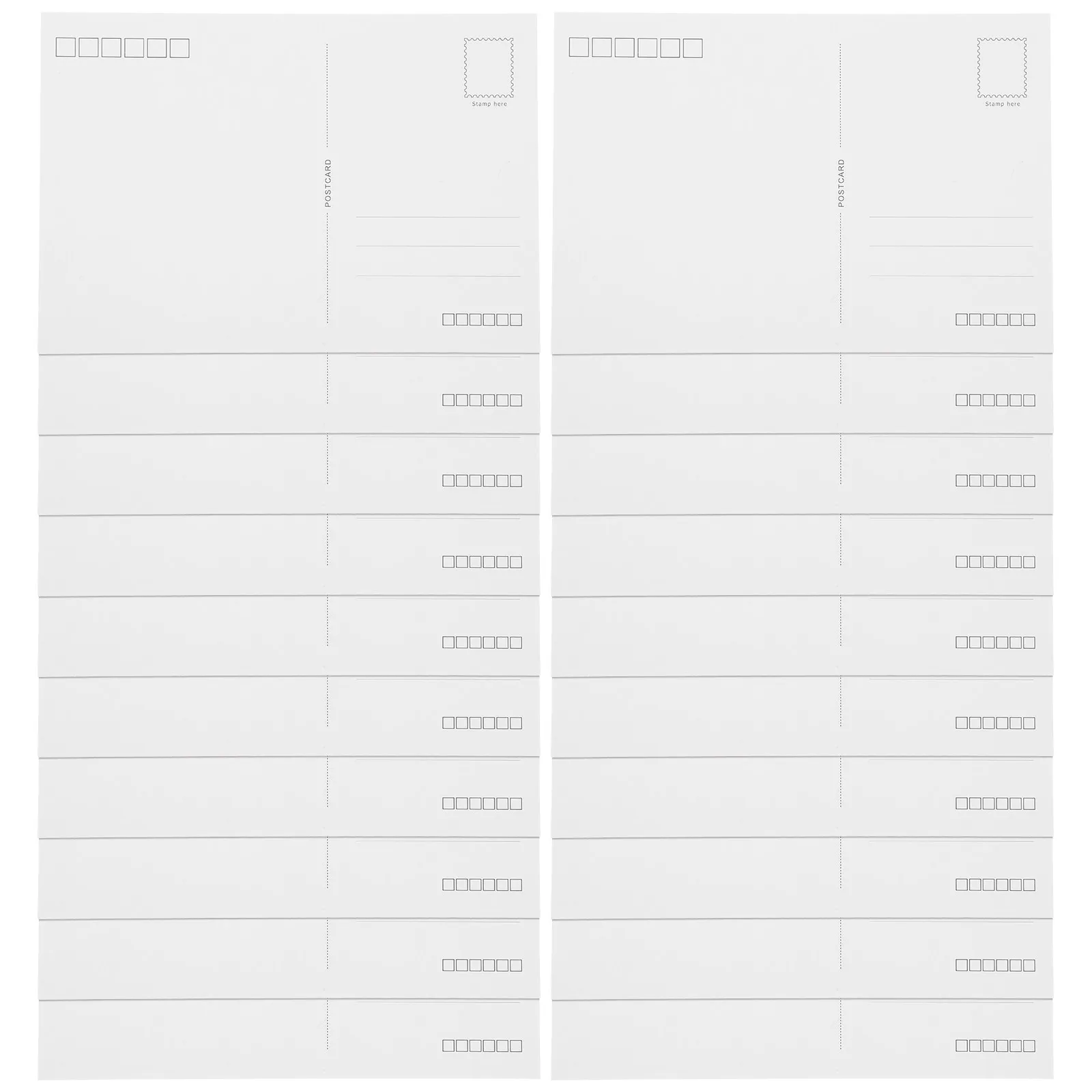 

20Pcs White Postcards Blank for Printing DIY Greeting Cards Craft Stationery Supplies Smooth Finish for Photos Messages and