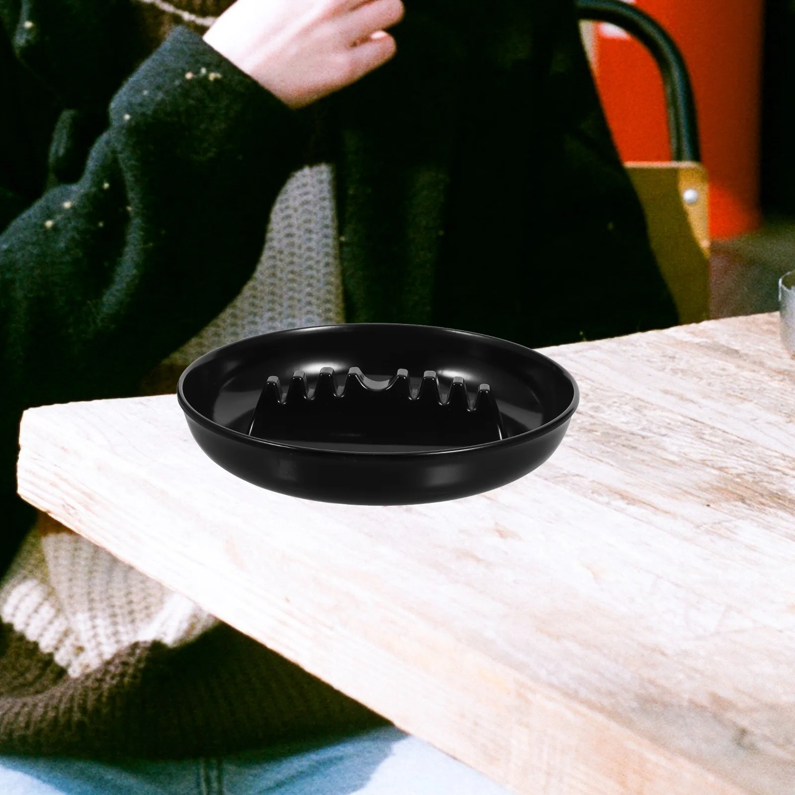 منفضة سجائر السيارة 7 فتحات مستديرة قوية غير قابلة للتشوه من البلاستيك منفضة سجائر داخلية وخارجية للسجائر في الفناء للاستخدام المنزلي في الهواء الطلق #4