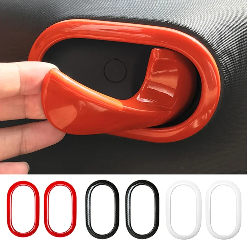 Car Inner Door Handle Ring Cover Trim Decals ABS Decoration Accessories For Mercedes Benz New Smart 453 fortwo forfour 2015-2021