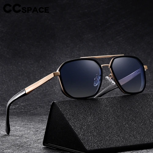 Nuevas gafas de sol polarizadas para hombre, gafas de sol clásicas de piloto de doble haz con protección solar, gafas de sol para conducir, gafas masculinas de alta gama 802364