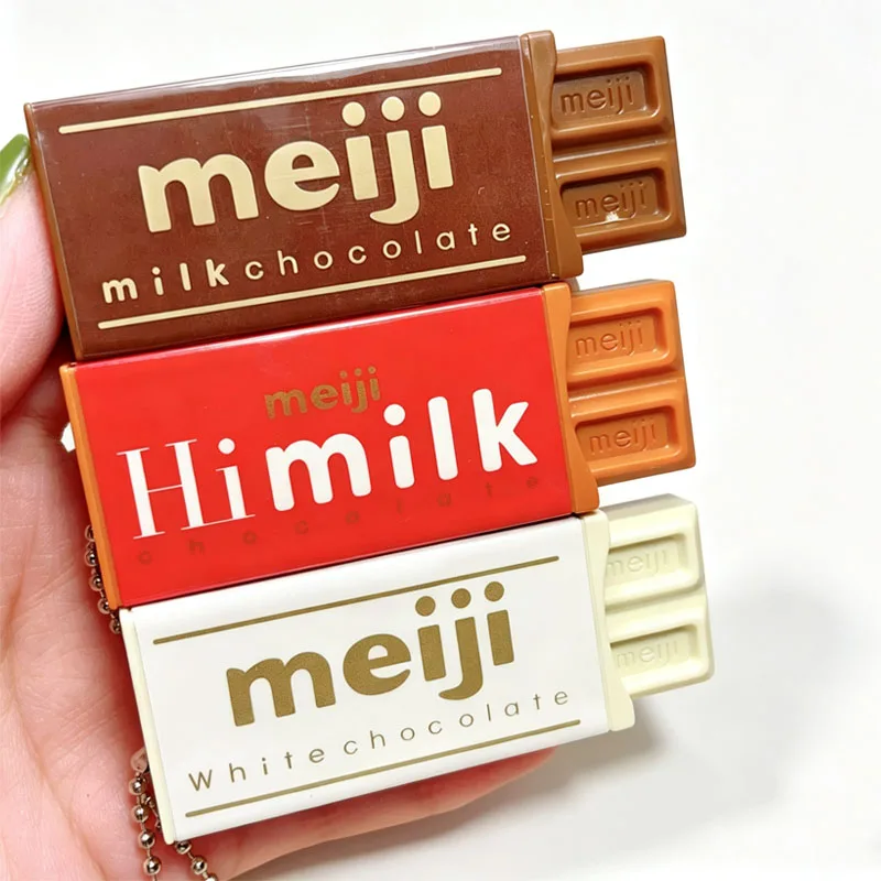 NEW Japanese Simulation Chocolate Bendable Snap Stress Relief Keychain Pendant Gifts Fidget Toys Relieve Anxiety Quiet Focus