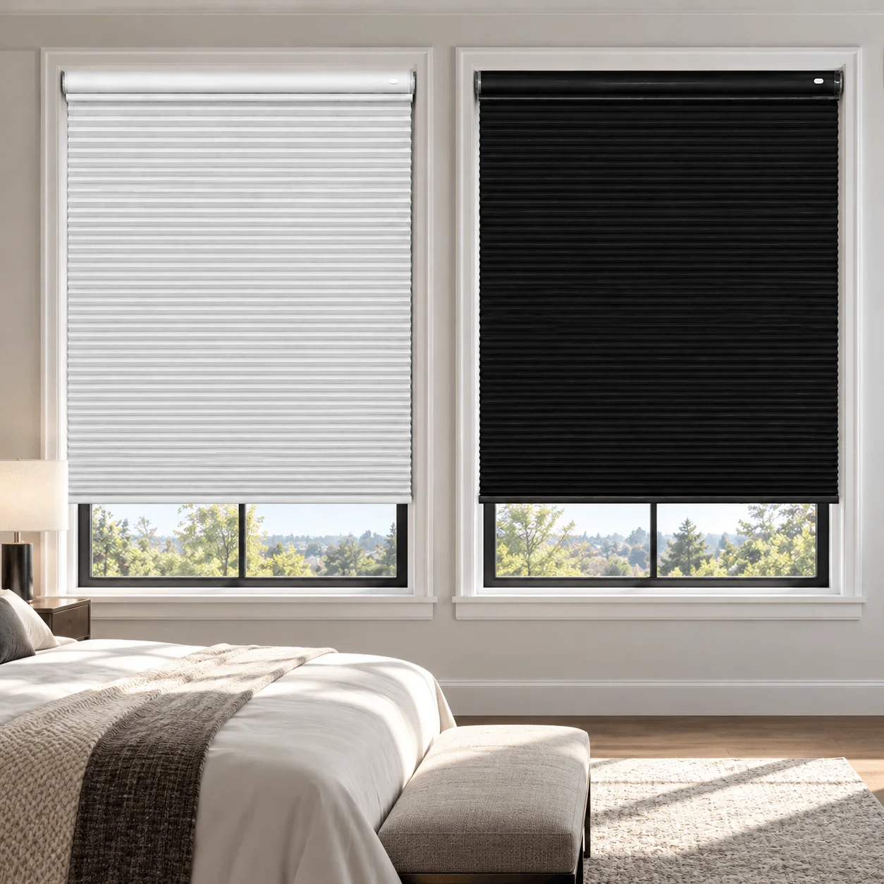 Honeycomb Blinds Blackout Light Blocking Honeycomb Shades for Home Bedroom Windows Thermal Insulation Blinds Custom Size