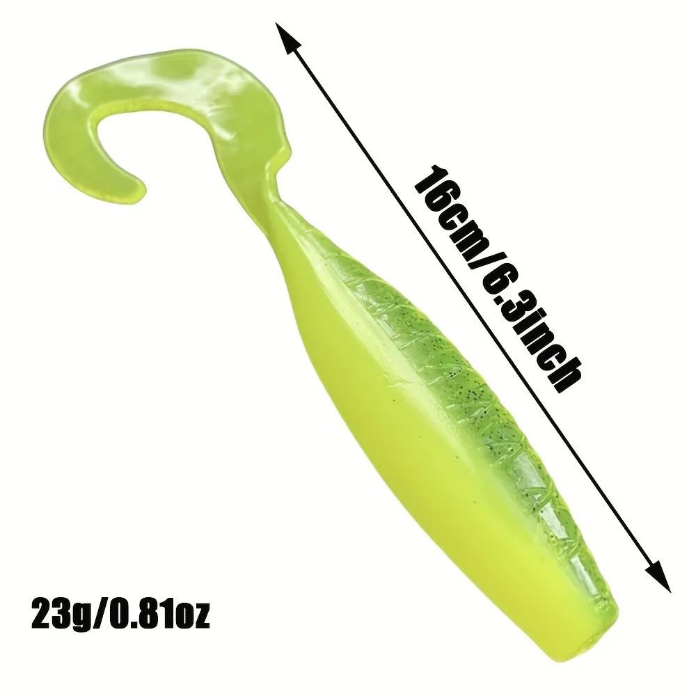 2PCS Hohe Elastische PVC Simulation Rolle Schwanz Weichen Köder Locken Angeln Gruppe Zubehör Geeignet für Bass/Forelle/Hundfisch/Giraffe – Detail 4