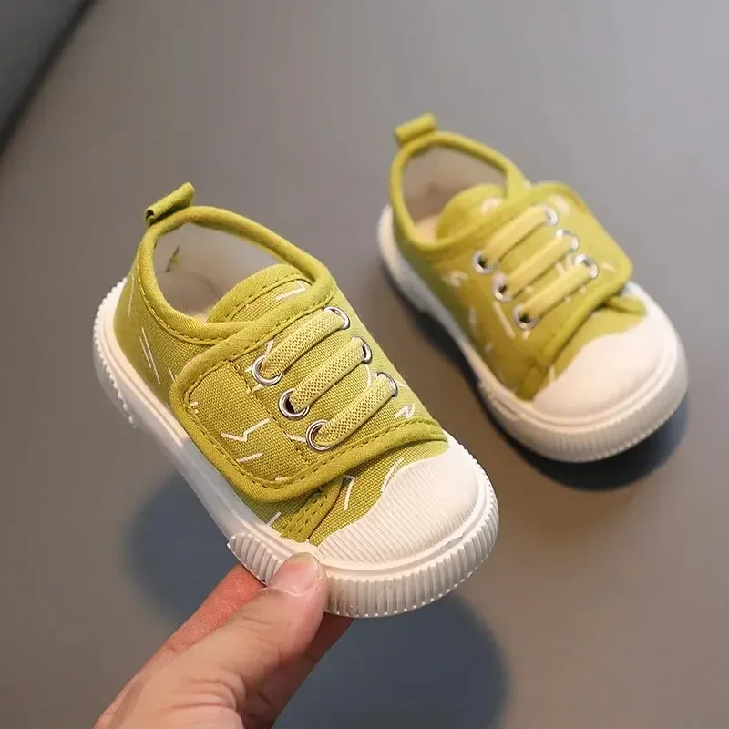 1-6 Years Old Children Canvas Shoes Spring Autumn Casual Low Cut Board Shoes Breathable Cotton Lining Anti-slip Wear Resistant