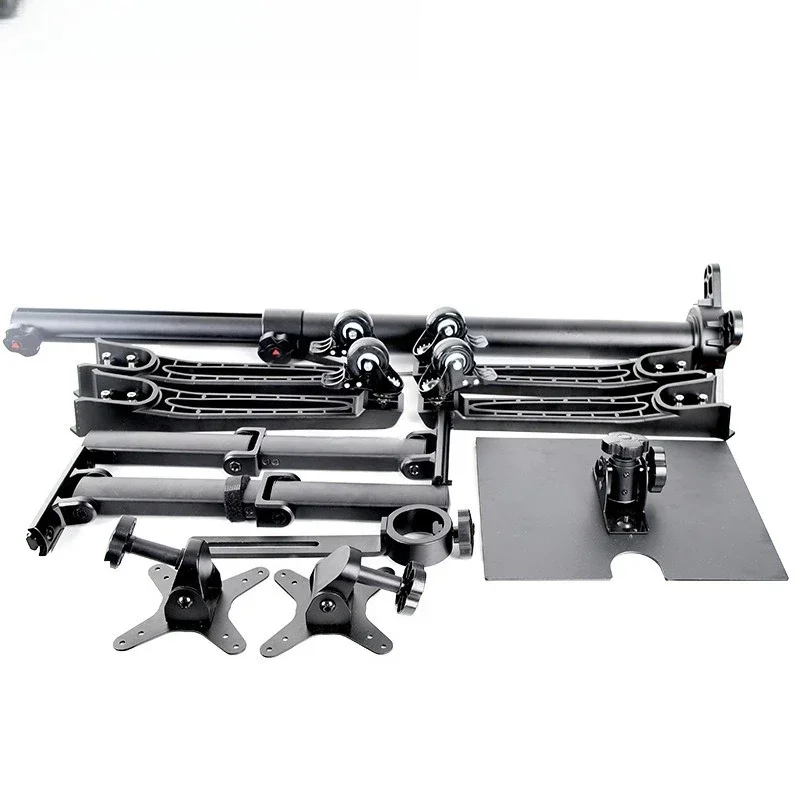 LVS504 dual display floor roller mobile with tray can be connected to the microphone holder