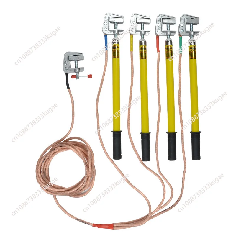 

High and low voltage portable short circuit grounding wire set, high voltage flat mouth, spiral grounding rod