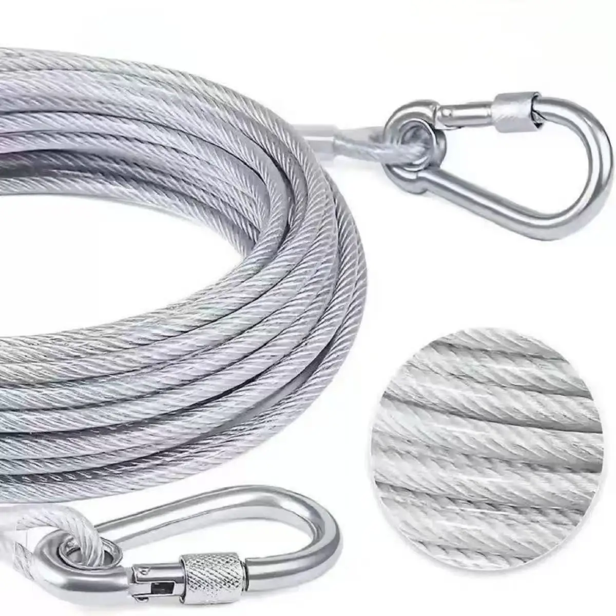3m-15m Stainless Steel Clothesline, Portable Windproof Indoor/Outdoor Clothes Drying Camping Supplies Clothes Line