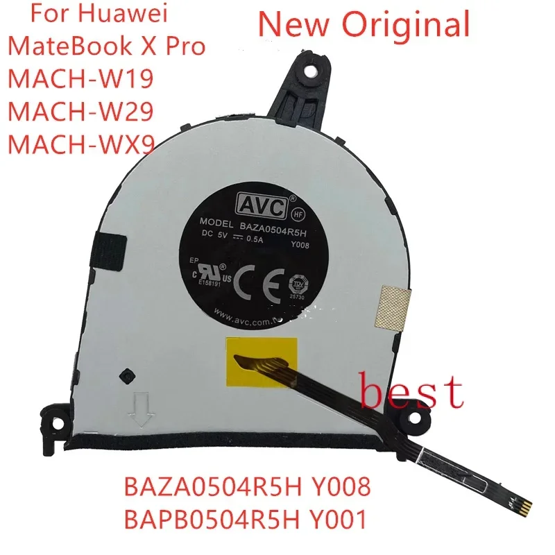 New Original Laptop CPU Cooling Fan For Huawei MateBook X Pro MACH-W19 MACH-W29 MACH-WX9 Fan B AZA0504R5H Y008 BAPB0504R5H Y001