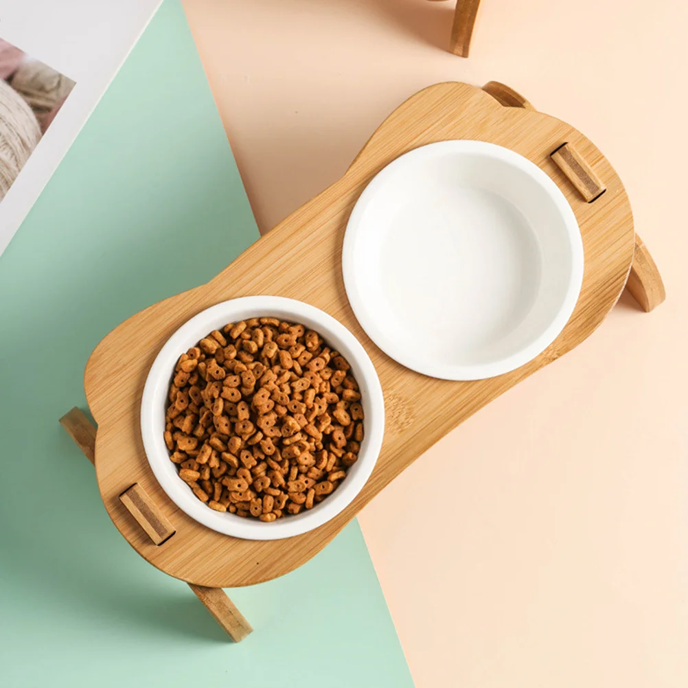 

1Set Elevated Cat Bowl High Base Pet Feeder Reduces Neck Burden Comfortable Feeding Cat Food Feeder Pet Water Drinking Bowl