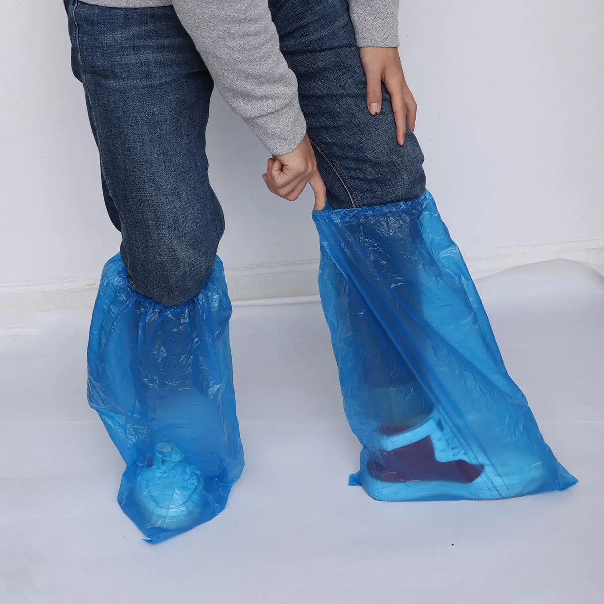 

5Pair Waterproof Shoe Cover Disposable Long Rain Boot Covers Non-Slip Protection for Outdoor Indoor Use Blue Long Boots Cover