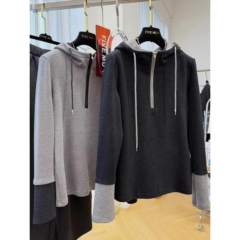 

Утепленная толстовка унисекс на молнии с капюшоном, осенне-зимняя, с длинным рукавом, вельветовая, с цветными блоками