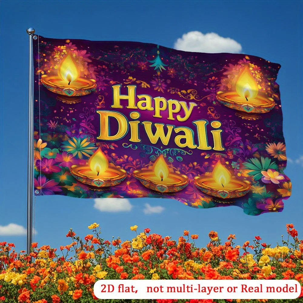Diwali Garden Flag Deck Flag Sailboat Flag Yard Flags Perfect Gift for Welcome Sign All Seasons Easy To Install Flagpole