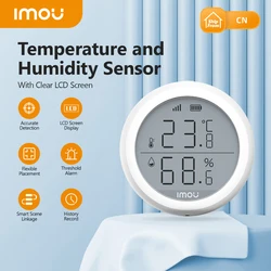 IMOU-Sensor inteligente Zigebee 3,0 de temperatura y humedad, dispositivo con WiFi, pantalla LCD, registro de historia, Control remoto de seguridad para el hogar