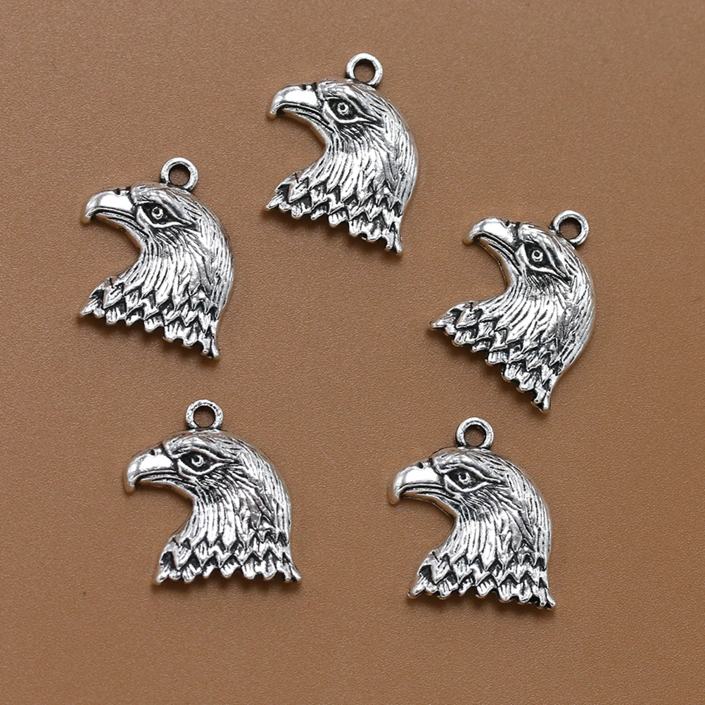 

20pcs Eagle Head Pendant Bulk Charms Necklace Bracelet DIY Assorted Jewelry Alloy Accessory Making Pendants Craft Project