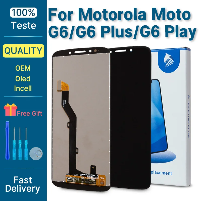 Pop para Motorola Moto G6 XT1925 G6 Play LCD MONTAJE DE PANTALLA DE digitalizador con pantalla táctil para Motorola Moto G6 Plus pantalla LCD reemplazar