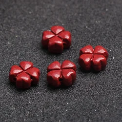 Natural cinnabar purple gold sand lucky four-leaf clover bead partition accessories DIY bracelet accessories jewelry