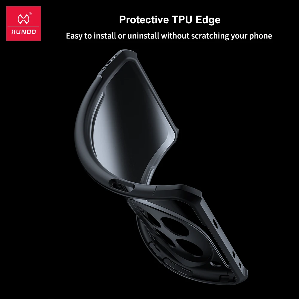 حافظة Xundd لهاتف 1+13 Oneplus 13 13R، غلاف مضاد للصدمات للوسادة الهوائية، غطاء خلفي شفاف مخطط مضاد لبصمات الأصابع ومضاد للخدش