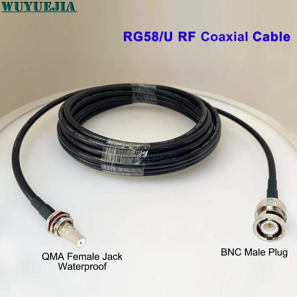 BNC Male Plug to QMA Female Waterproof adapter lead QMA to BNC Extension Cable Multi-Strand RF Coax Cable RG58 Connection Line