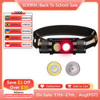 H25LR LED Rechargeable Headlamp Powerful Head Flashlight with 90 High CRI Bright White Light and 660nm Deep Red Torch