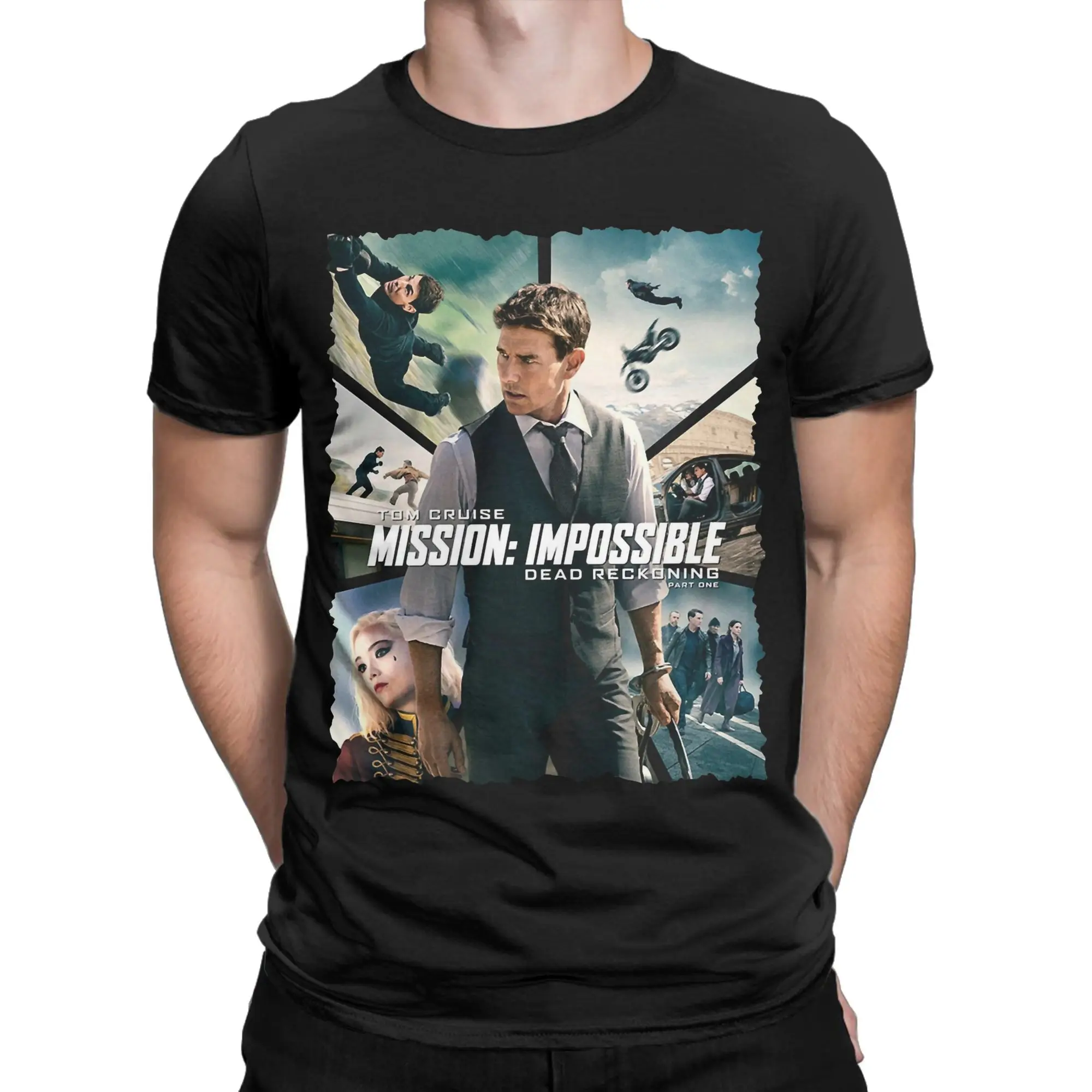 Men T-Shirts Mission Impossible Movie Funny Pure Cotton Tee Shirt Short Sleeve Tom Cruise T Shirt O Neck Clothes Printing
