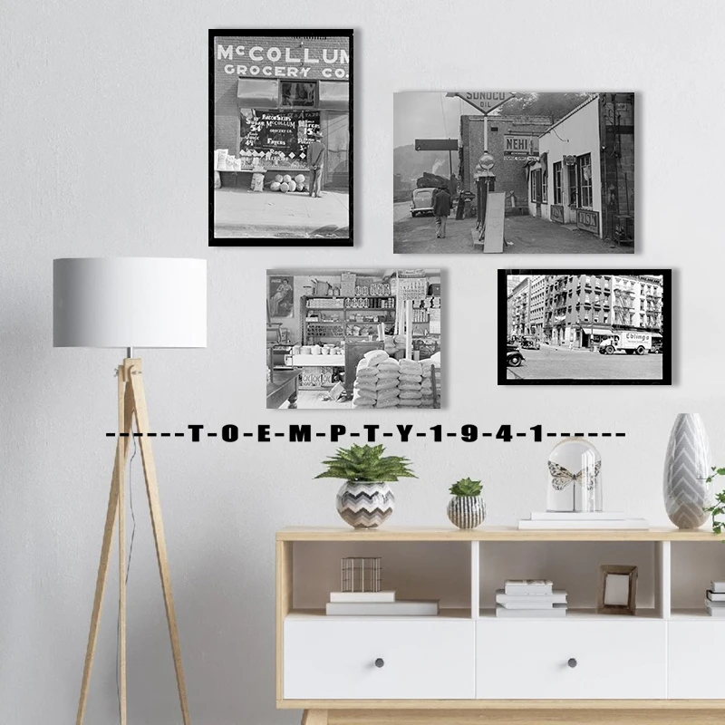 Walker Evans Black and White Photography Poster Canvas Printing 1940s American City Landscape Wall Decor Vintage Photos Decor