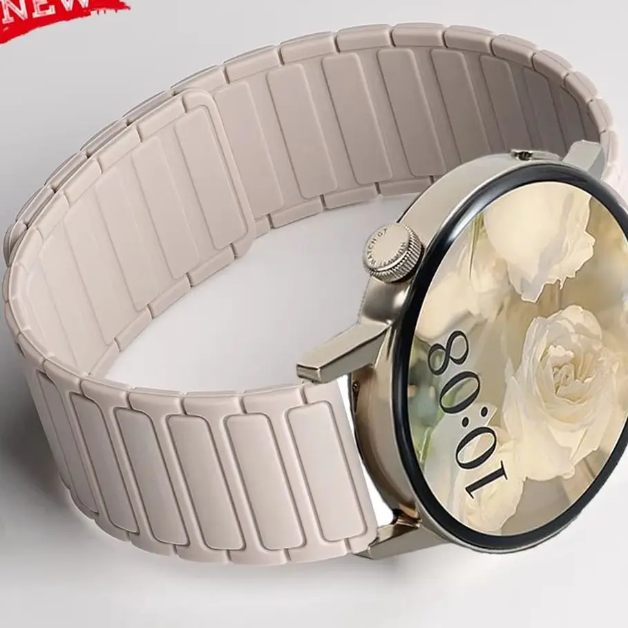 

Магнитный ремешок Pop 20 мм для Samsung Galaxy Watch 7 6 5 4 44 мм 40 мм, силиконовый браслет 22 мм для Huawei GT5 Pro 46 мм SmartWatch Ban