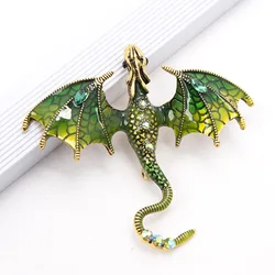 2024 Creative Simulation Dragon Colorful Hand Drawn Metal Brooch for Women Men Stylish Lapel Pins Jewelry Accessories Gift 1PC