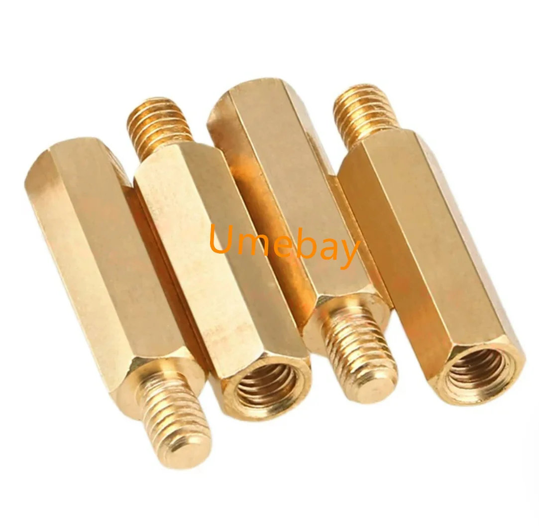 100 pieces. Integrated circuit, [M3 thread edge 4.6mm] hexagonal double pass copper pillar motherboard brass pillar isolation ch