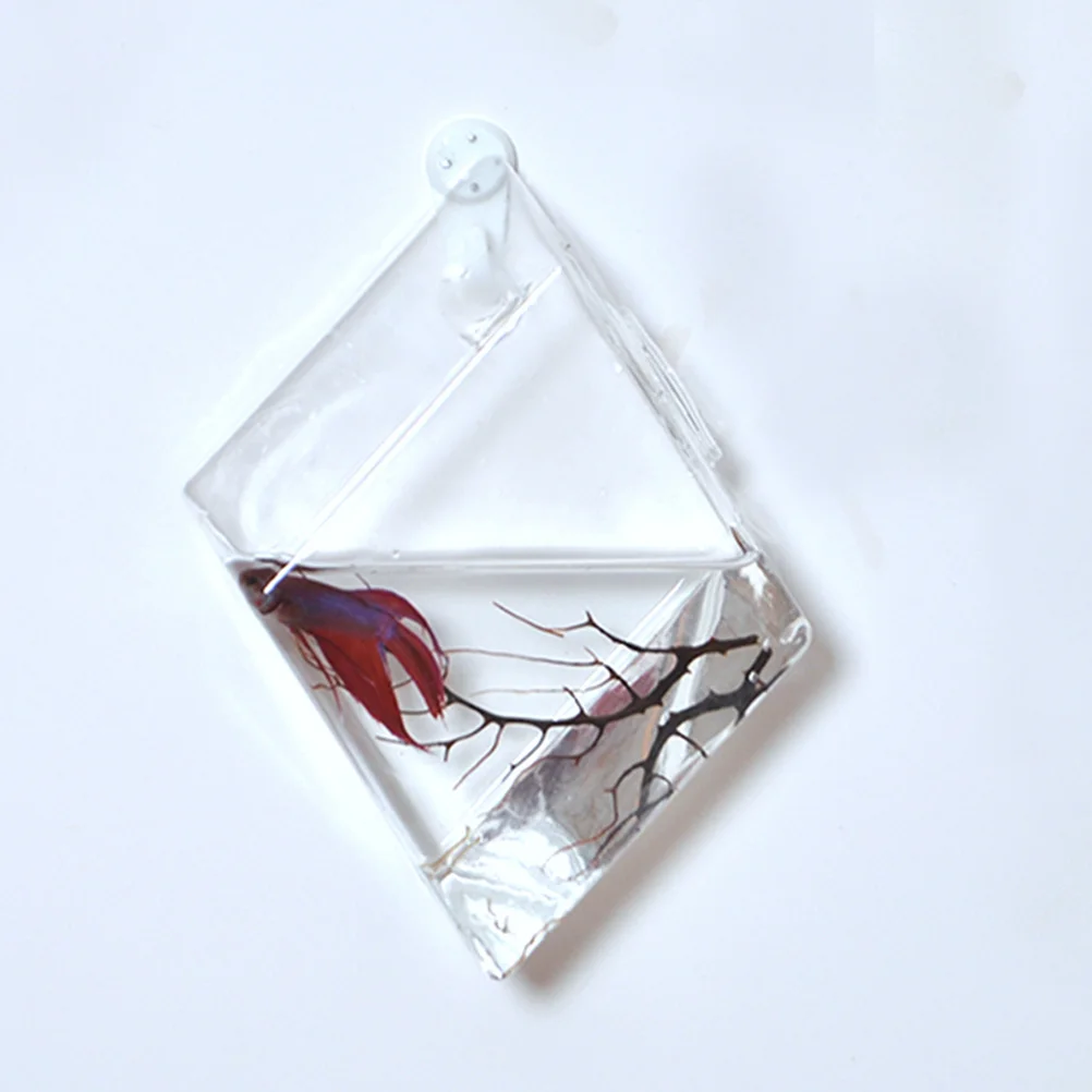 

4Pcs Glass Flower Vase Rhombus Wall Hanging Durable Creative Design Home Decoration Glass Flower Container Rhombus Vase