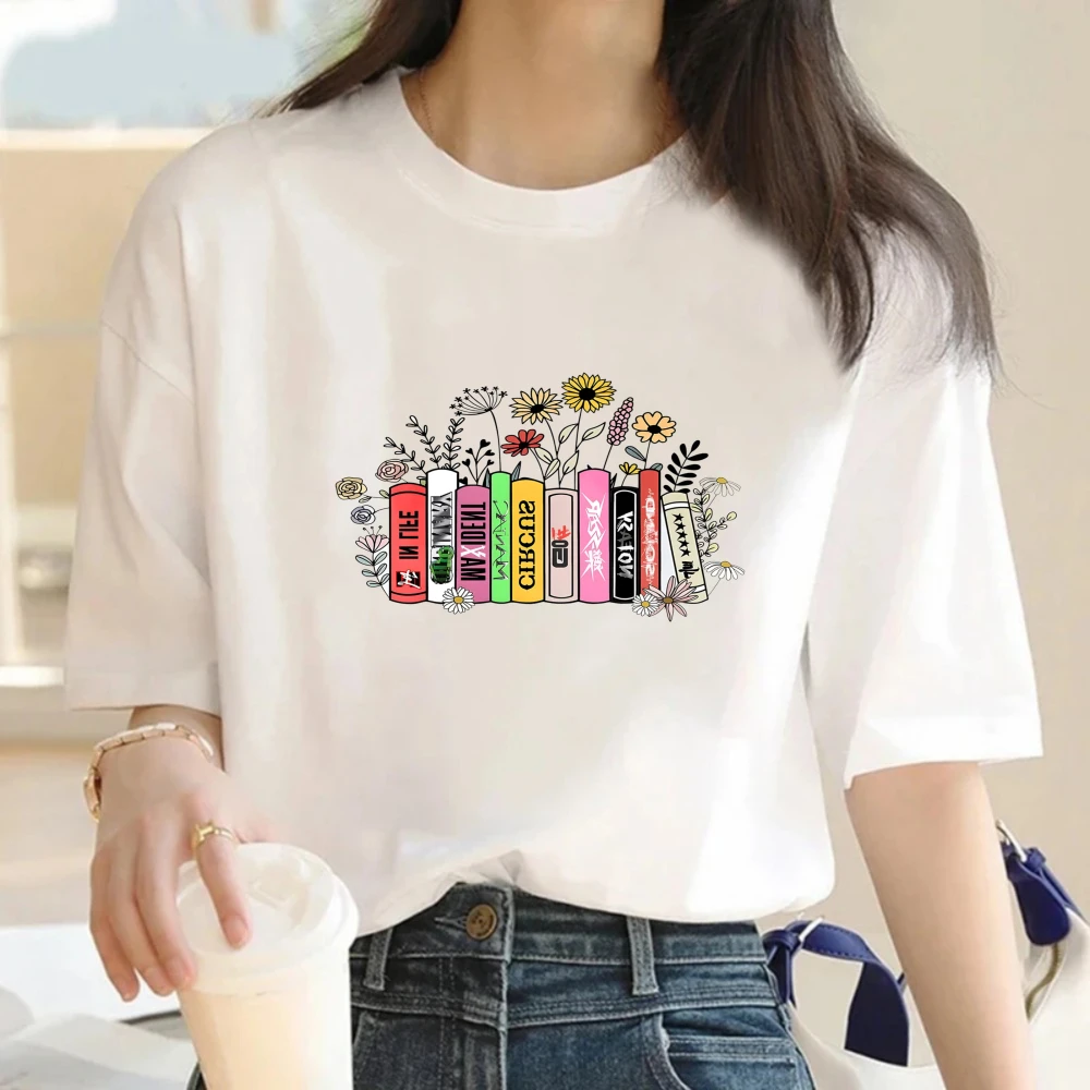 Fantasy Dragon Book Stack TShirt Retro Book Lover Print Casual Short Sleeve Tee for Women Bookworm Fantasy Fan Gift