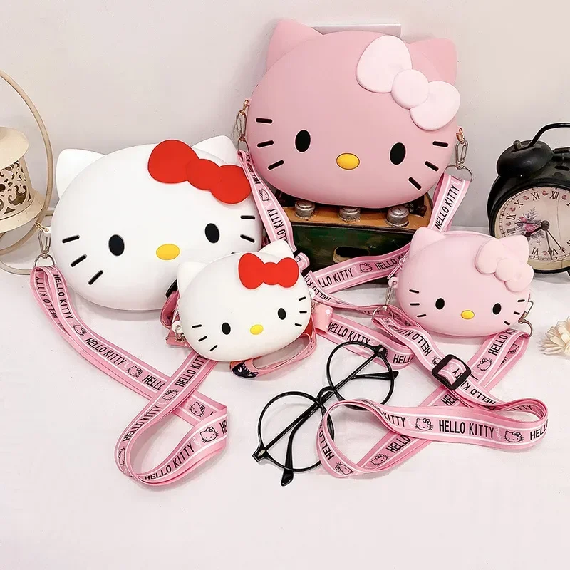 2024 Sanrio Hello Kitty Silica GEL Crossbody Bag Girls Women Luxury Brand Designer Kawaii Small 3D Shoulder Bags Gift for Her