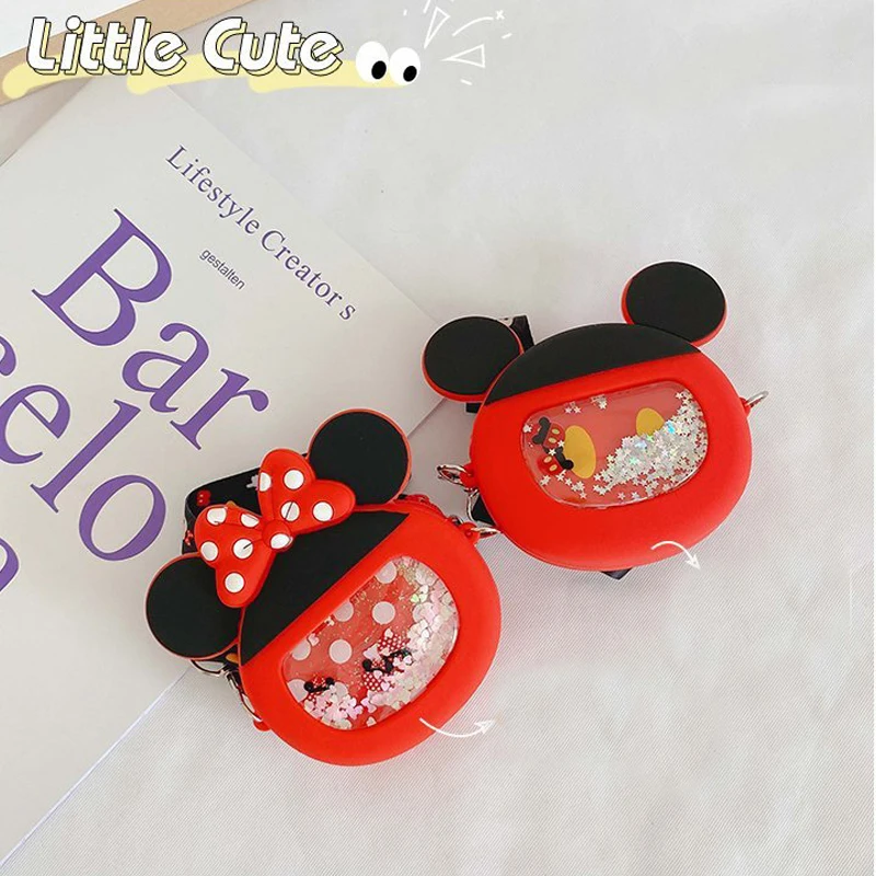 Disney Mickey Minnie Mouse Messenger Bag ragazze Storage Cartoon impermeabile borse a mano per bambini borsa a tracolla con cerniera in pelle carina